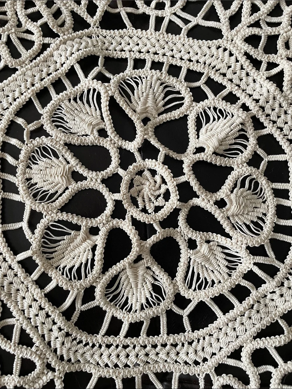 Handmade cream Crochet Lace Doily - Elegant Table Accent